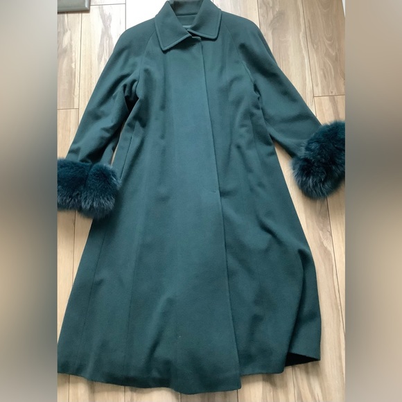 Virgin wool fox fur a-line opera winter coat - Picture 6 of 12